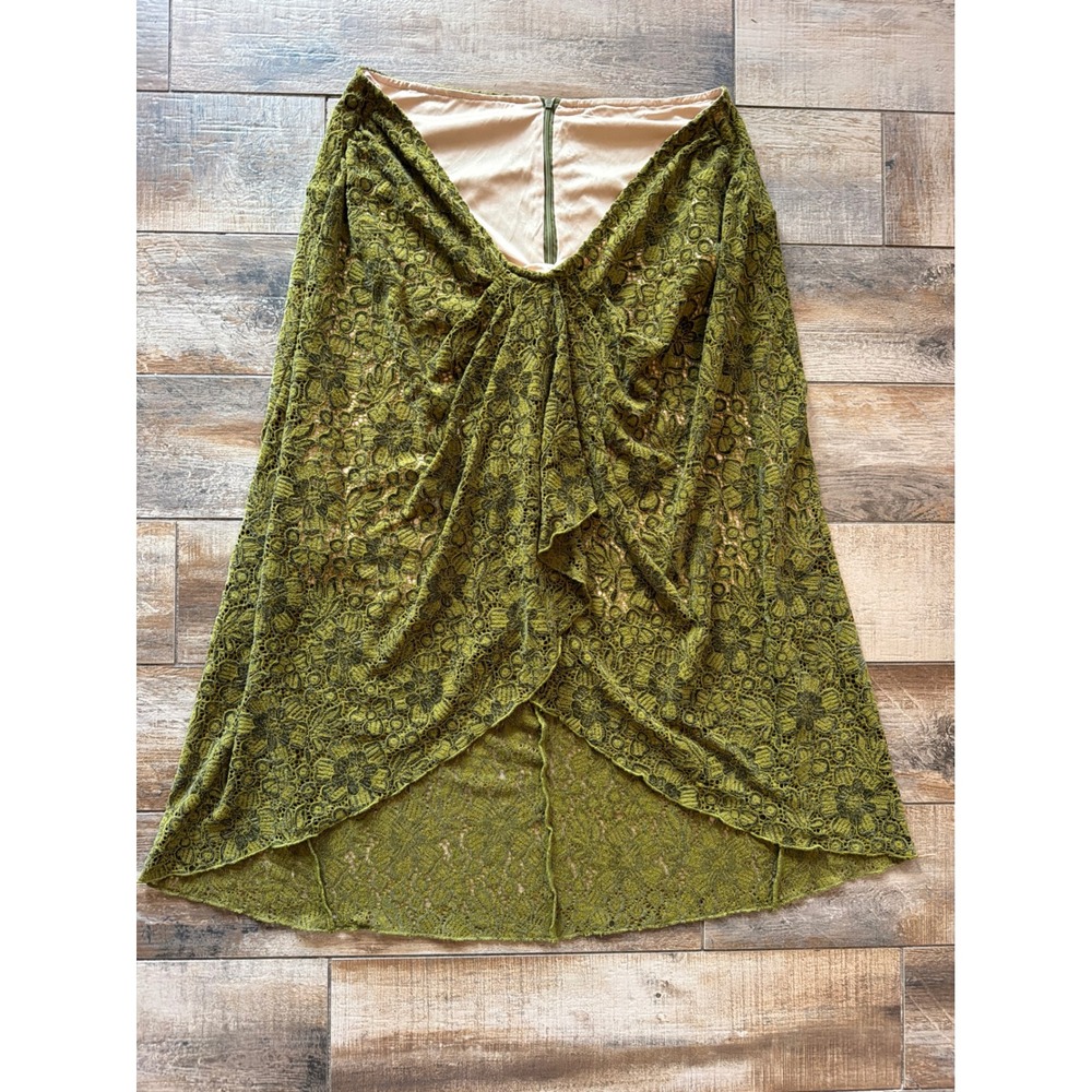LACEMADE OLIVE LACE MIDI SKIRT 3X Curve&Plus Enchanted Forest Skirt - Picture 6 of 12
